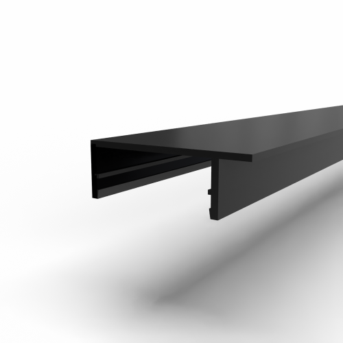 Afdekkap bovenzijde met lip-1000 mm-Zwart structuur RAL 9005