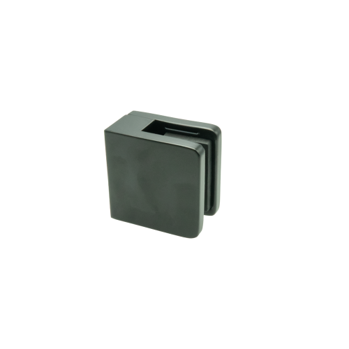 Balustrade glasklem vierkant - Zwart -  45 x 45 mm (10 mm gelaagd glas)