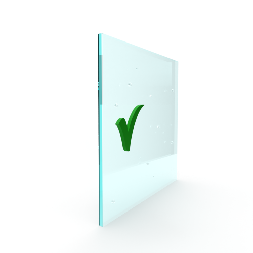 Blank gehard veiligheidsglas met anti-kalk coating incl. sparingen - 8 mm