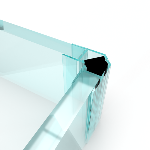 Douchedeurafdichting set 90° of 180° met magneet-8 mm-1000 mm-Zwart