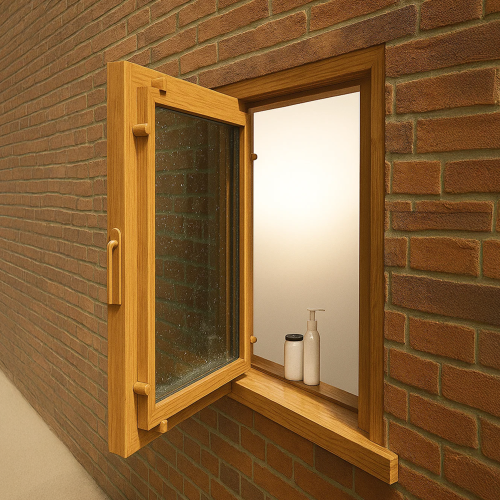 Houten voorzetraam isolatieglas 