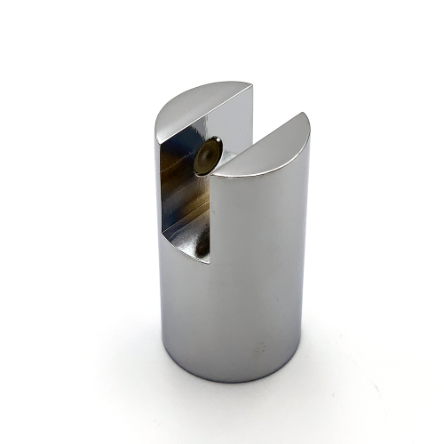 Glasbevestiging rond t.b.v. stabilisatiestang plafondmontage 6-8 mm - Chroom