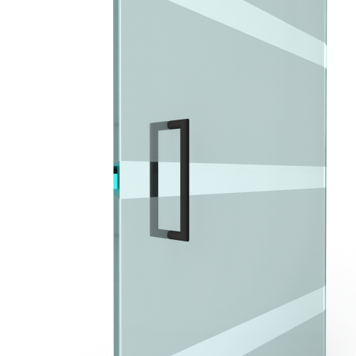 U-greep rond voor glazen deur ø 19mm - L: 319x300mm - Zwart