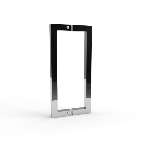 U-deurgreep met flens rechthoekig 30x15mm - L: 515x500mm - chroom