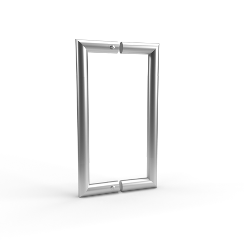 U-greep rond voor glazen deur ø 25mm - L: 325x300mm - RVS
