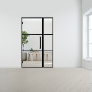 Steel look deur met zijlicht zonder kozijn