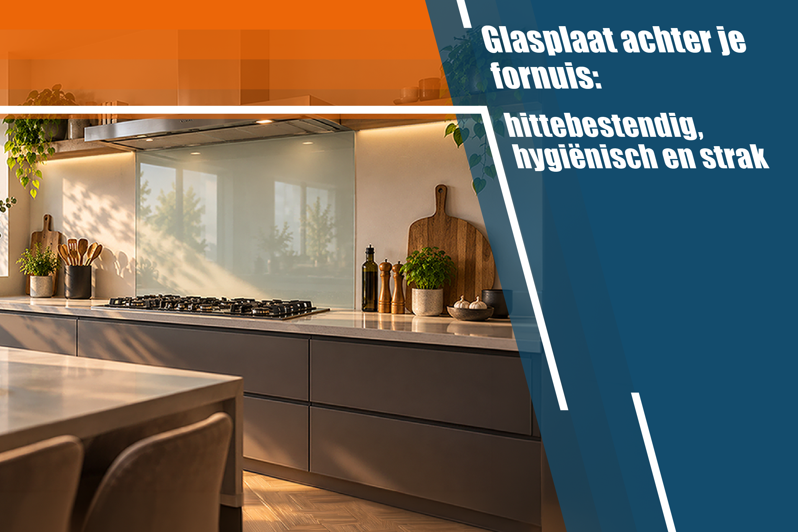 Glasplaat achter je fornuis: hittebestendig, hygiënisch en strak